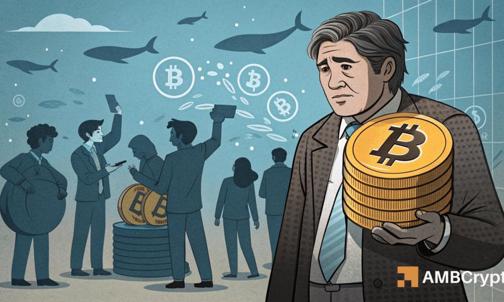 比特币承受鲸鱼抛售压力,BTC价格将跌至10.8万美元吗?